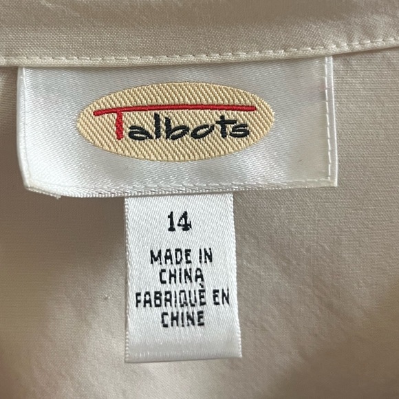 Talbots cream button up size 14 - Picture 2 of 2
